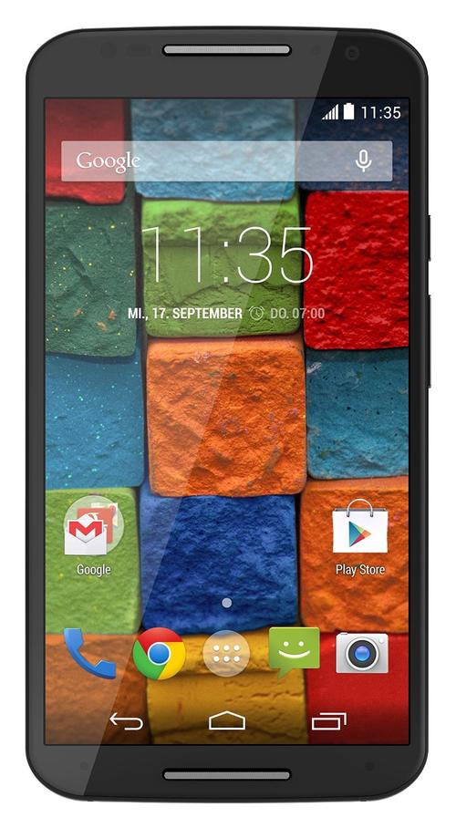 Motorola Moto X 2. Generation 32GB schwarze Front holzfarbene Rückseite